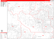 Flower Mound  Wall Map Red Line Style